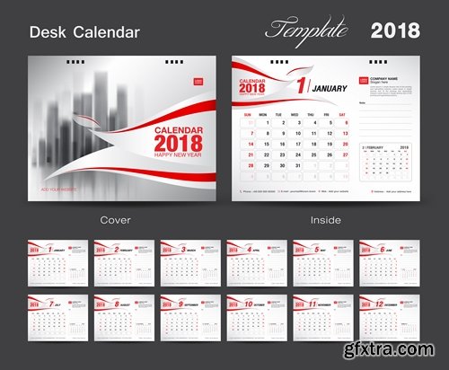 Calendar 2018 flyer banner board signboard advertising card 14 EPS