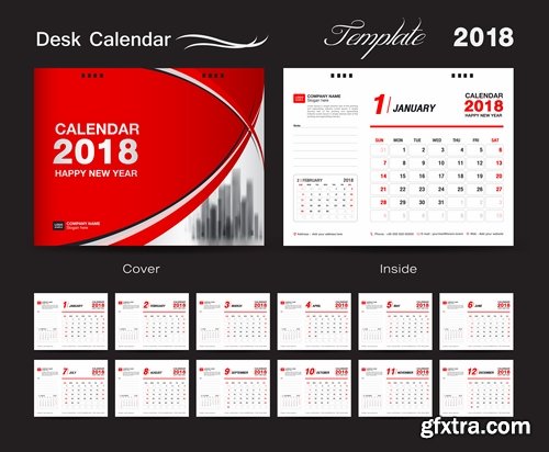 Calendar 2018 flyer banner board signboard advertising card 14 EPS