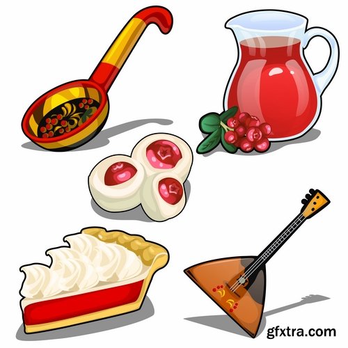 Food icon drawn drawing sweetness fruit vegetable ethnic set 25 EPS