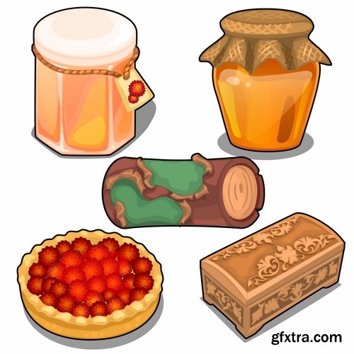 Food icon drawn drawing sweetness fruit vegetable ethnic set 25 EPS