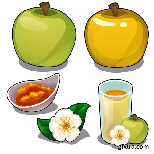 Food icon drawn drawing sweetness fruit vegetable ethnic set 25 EPS