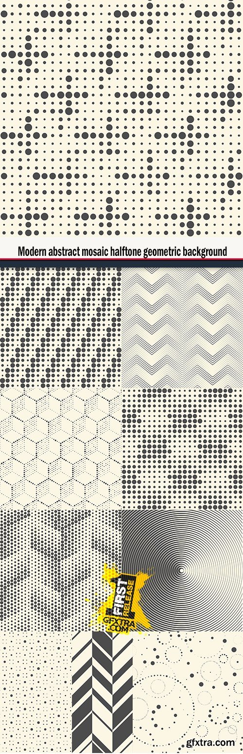 Modern abstract mosaic halftone geometric background