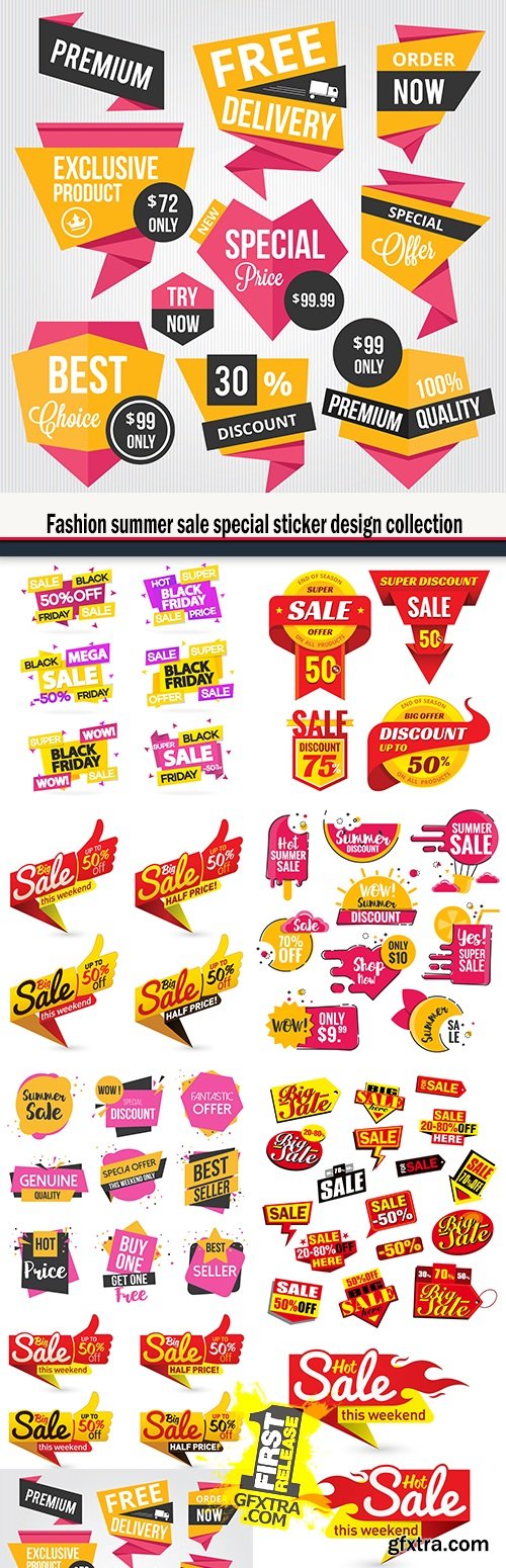 Fashion summer sale special sticker design collection