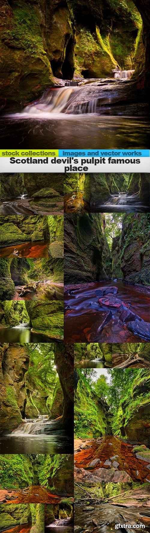 Scotland devil's pulpit famous place, 15 x UHQ JPEG