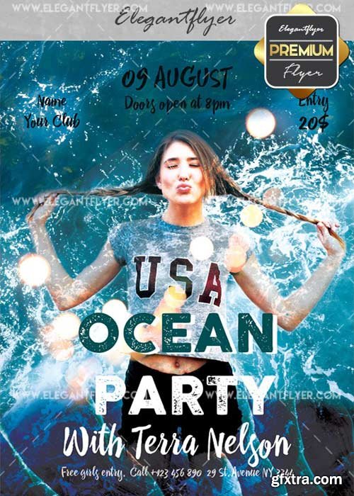 Ocean Party V27 Flyer PSD Template + Facebook Cover