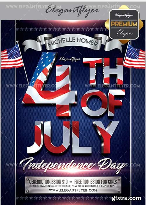 4th of July V42 Flyer PSD Template + Facebook Cover