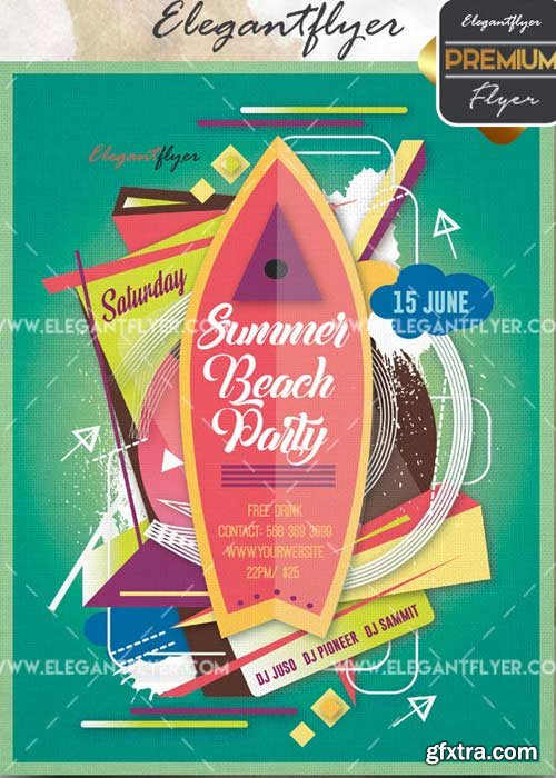 Summer Beach Party V30 Flyer PSD Template + Facebook Cover