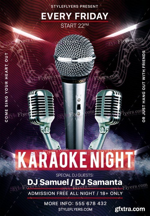 Karaoke Night PSD Flyer Template 5