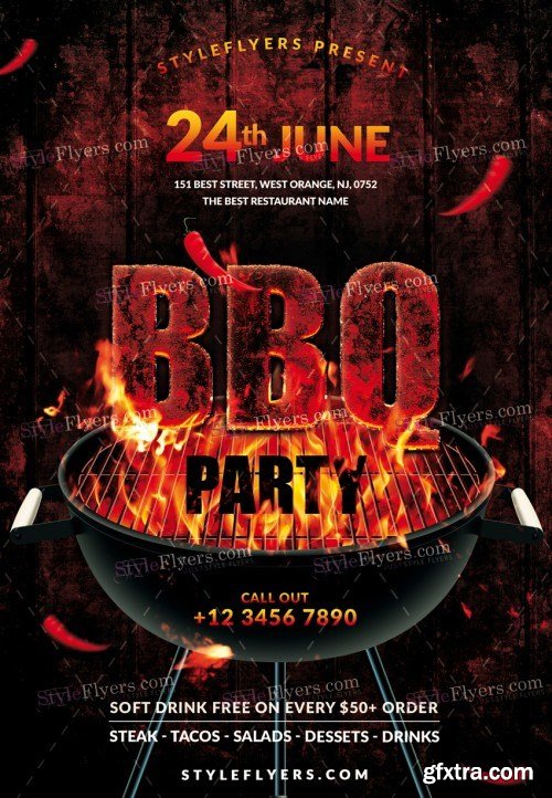 BBQ PSD Flyer Template 6