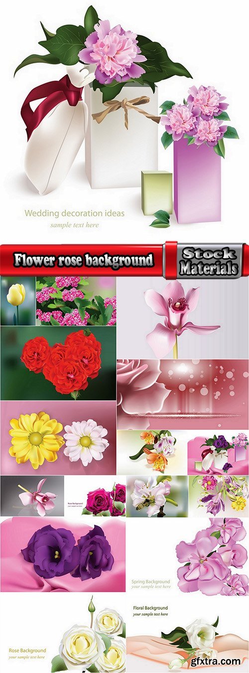 Flower rose background is advertising card card 17 EPS