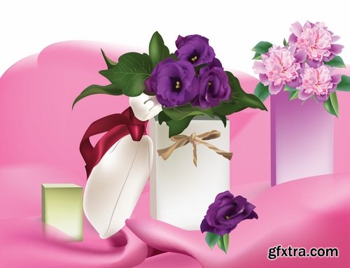 Flower rose background is advertising card card 17 EPS