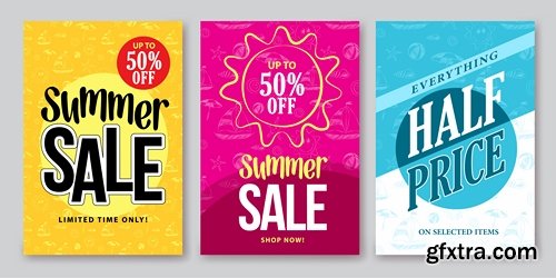 Summer flyer banner discount business card invitation card 20 EPS