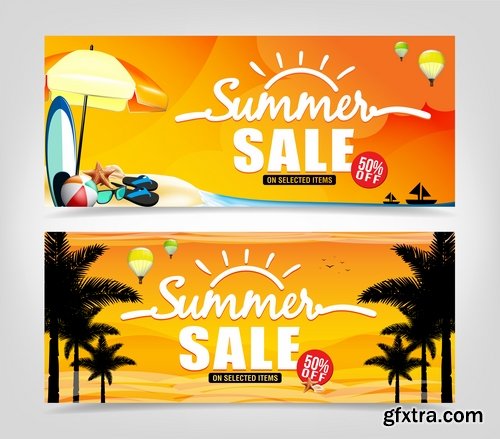 Summer flyer banner discount business card invitation card 20 EPS