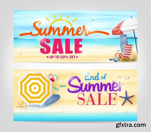 Summer flyer banner discount business card invitation card 20 EPS