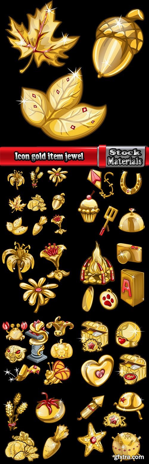 Icon gold item jewel 9 EPS