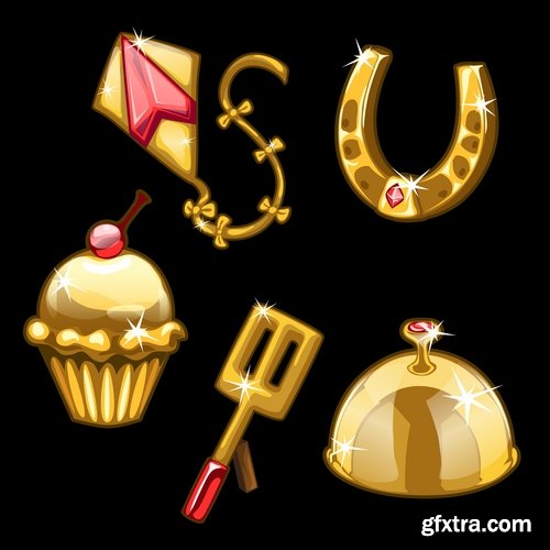 Icon gold item jewel 9 EPS