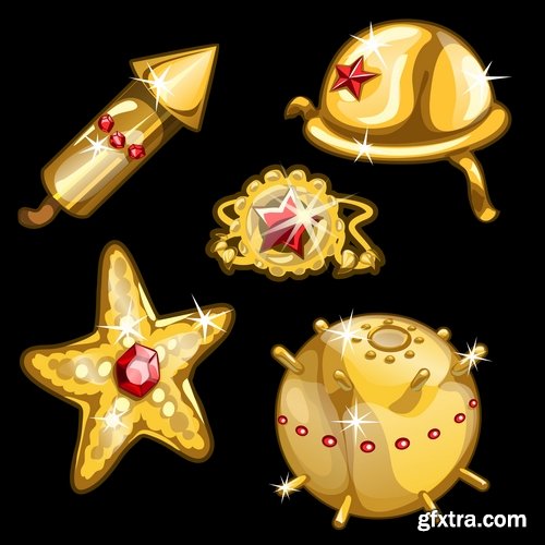 Icon gold item jewel 9 EPS