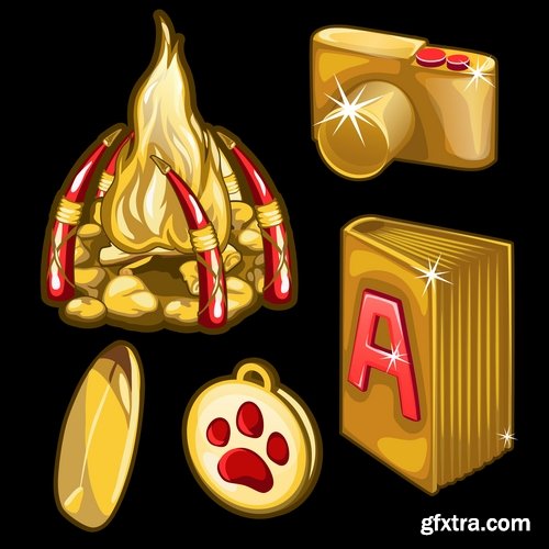 Icon gold item jewel 9 EPS