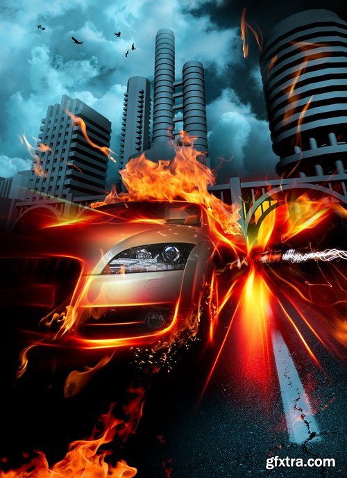 Car and fire - 5 UHQ JPEG