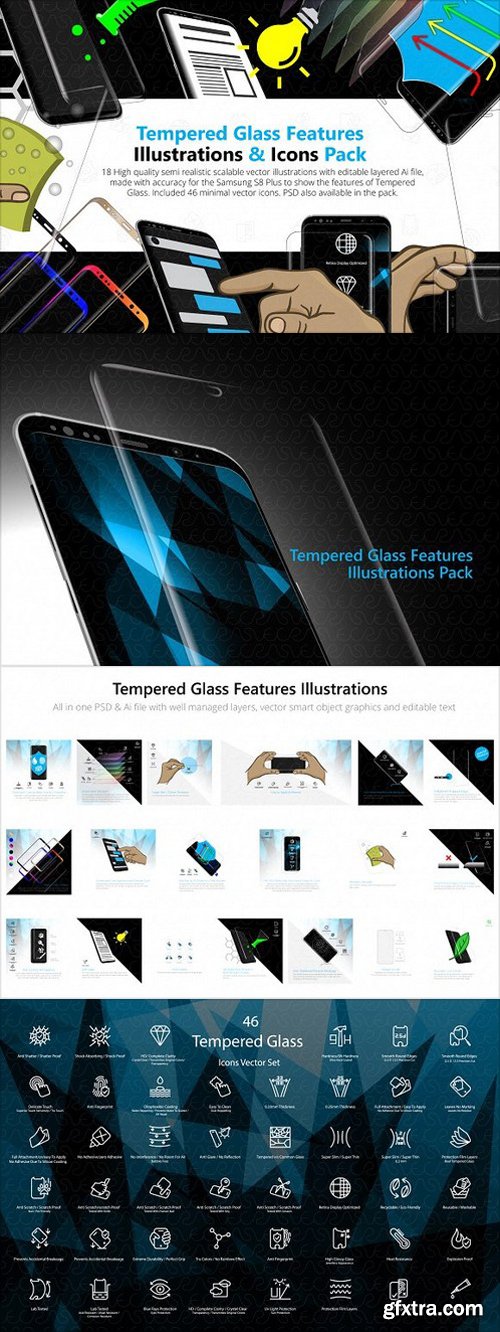 CM - Tempered Glass Feature Icons Pack 1513364
