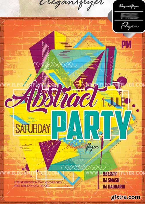 Abstract Party V25 Flyer PSD Template + Facebook Cover