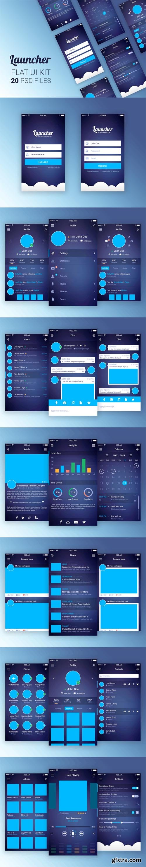 Launcher Flat UI Kit