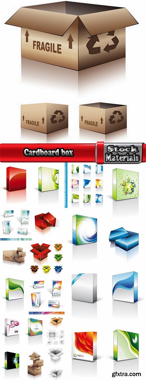 Cardboard box packing example template 25 EPS