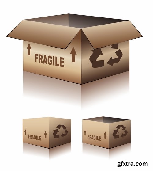 Cardboard box packing example template 25 EPS