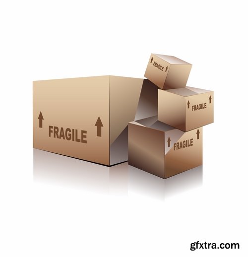 Cardboard box packing example template 25 EPS