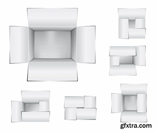 Cardboard box packing example template 25 EPS