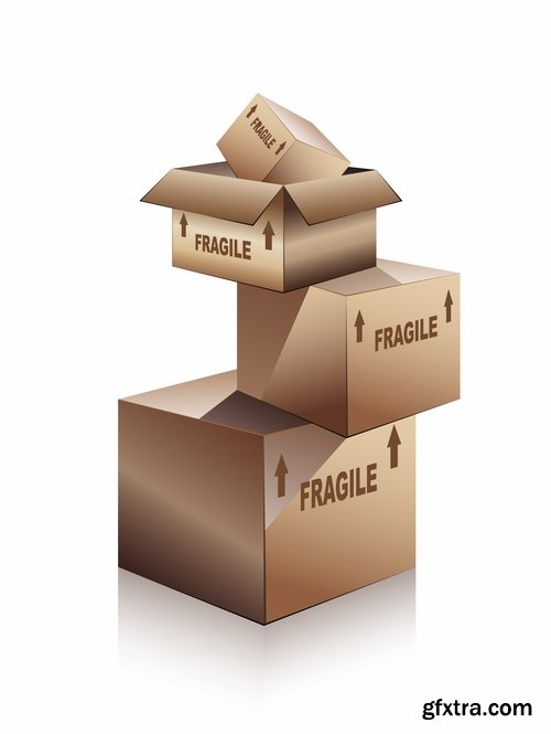 Cardboard box packing example template 25 EPS