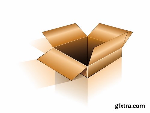 Cardboard box packing example template 25 EPS