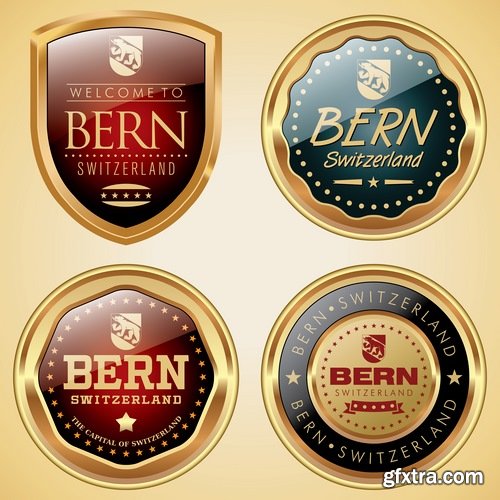 Sticker premium quality sticker gold frame coat of arms shield bottle wrapper 21 EPS