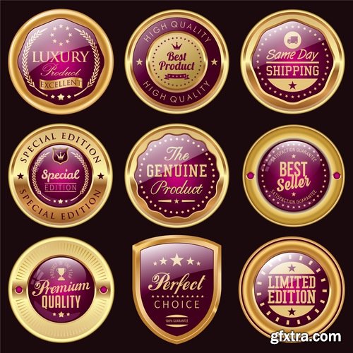 Sticker premium quality sticker gold frame coat of arms shield bottle wrapper 21 EPS