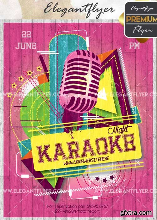 Karaoke Night V35 Flyer PSD Template + Facebook Cover