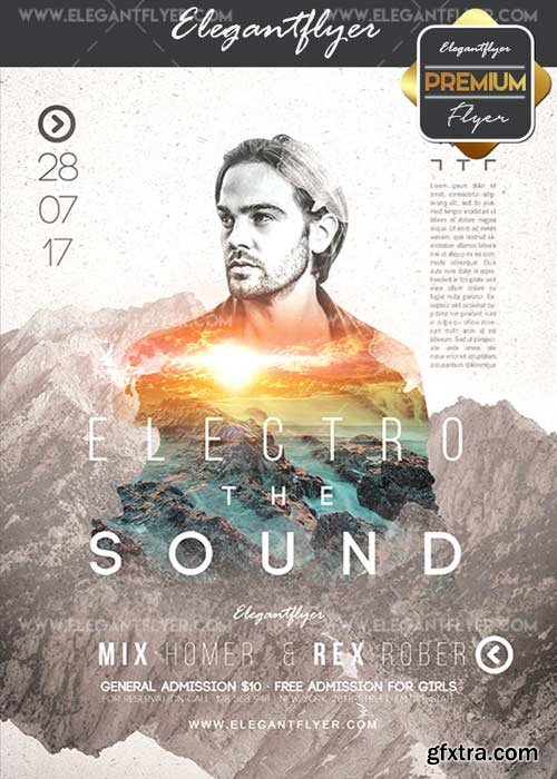 Electro Sound V32 Flyer PSD Template + Facebook Cover