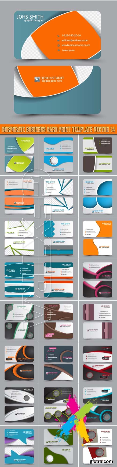 Corporate business card print template vector 14