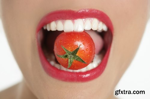 Woman eating tomato slimming vegetable 25 HQ Jpeg