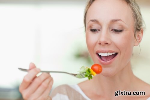 Woman eating tomato slimming vegetable 25 HQ Jpeg