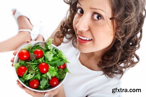 Woman eating tomato slimming vegetable 25 HQ Jpeg