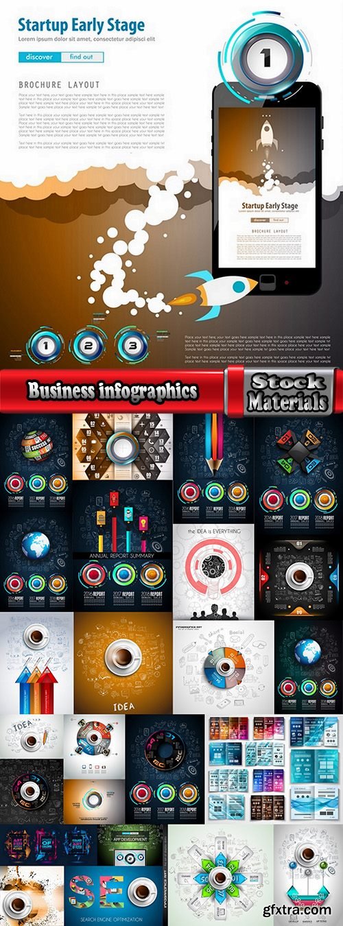 Business infographics banner exhibition poster 25 EPS