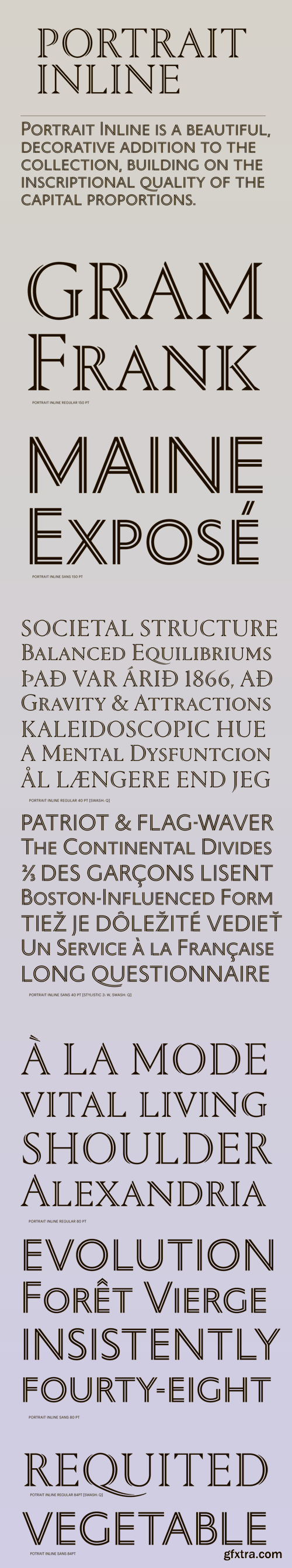 Portrait Inline Font Family