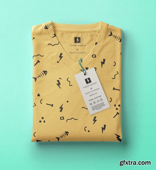 Psd V-neck T-Shirt Mockup