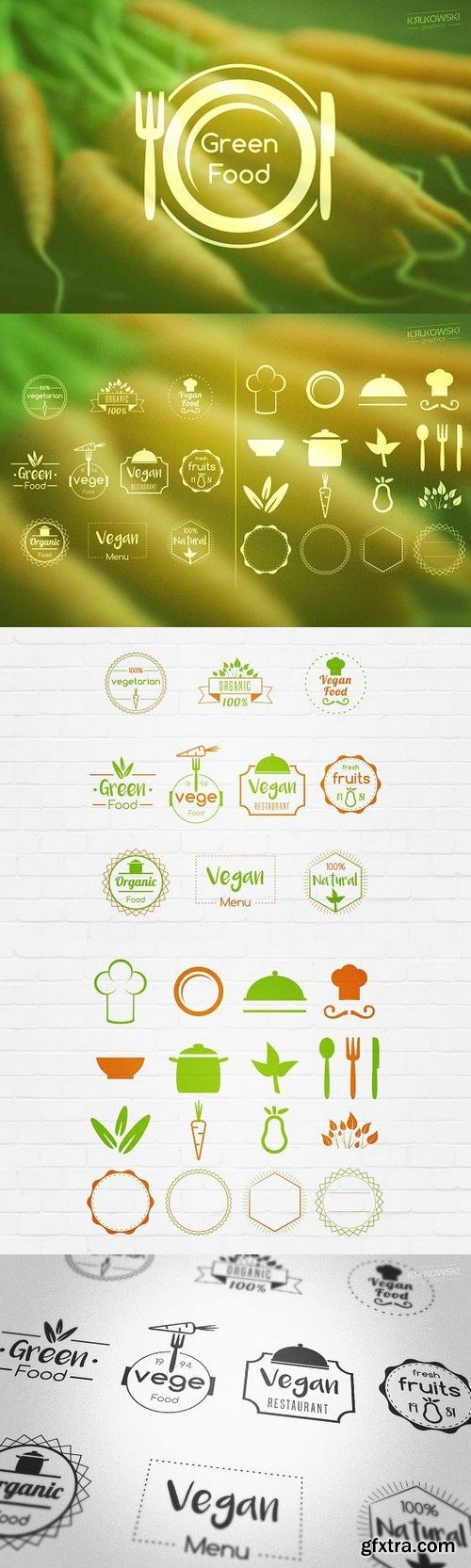 CM - Vegan Food Badges Logos 518140