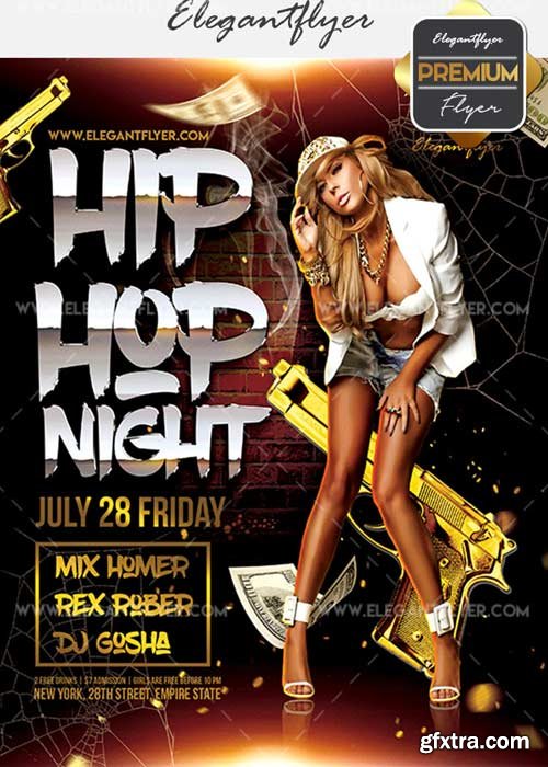 Hip Hop Night V15 Flyer PSD Template + Facebook Cover