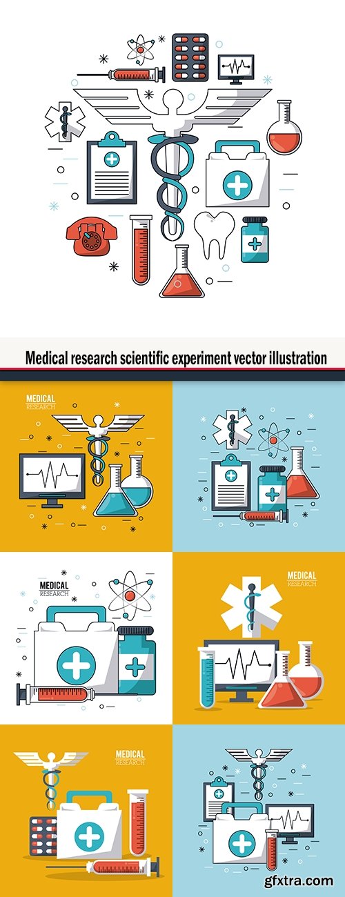 Medical research scientific experiment vector illustration