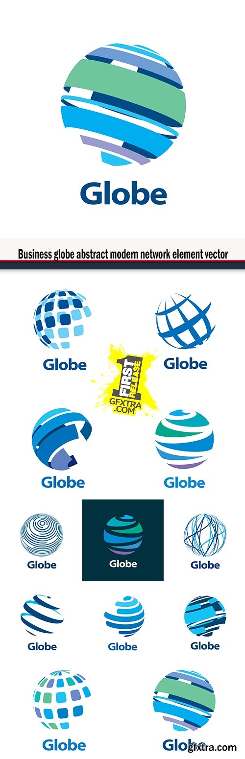 Business globe abstract modern network element vector