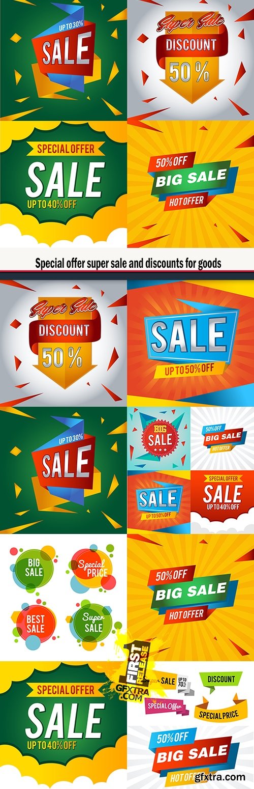 Special offer super sale and discounts for goods