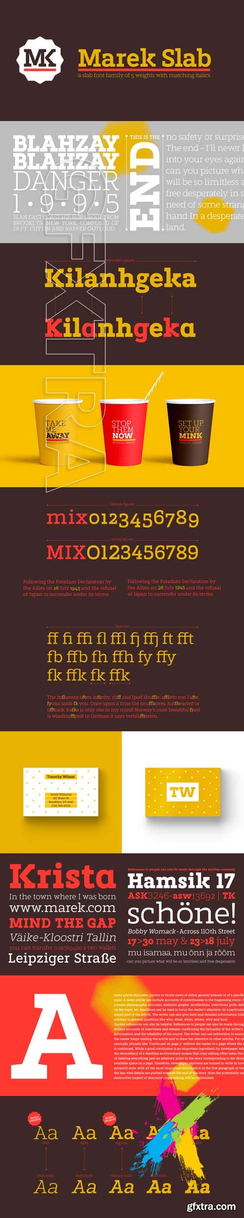 Marek slab font family