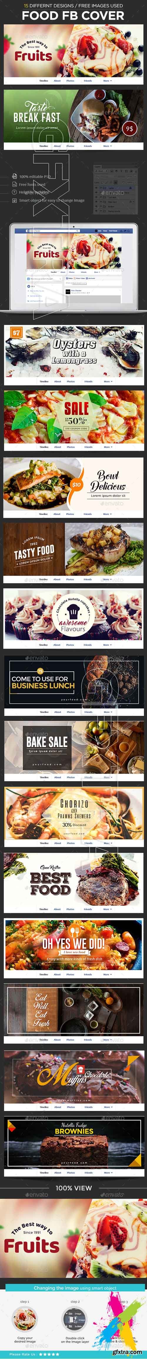 Graphicriver - Food Facebook Covers - 15 Designs 20139128